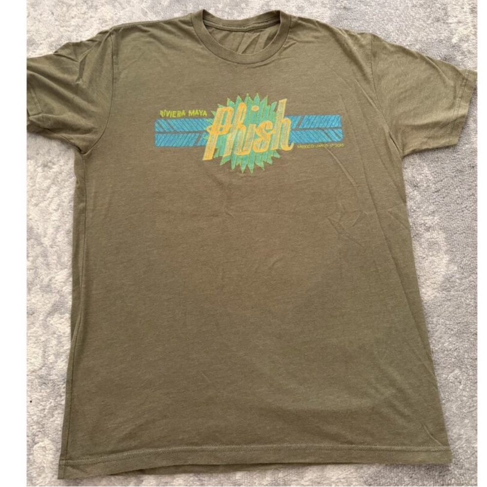 Phish Mexico 2016 Riviera Maya Olive Green T Shirt Mens Size M